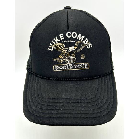 Luke Combs World Tour Hat Cap Snap Back Adjustable Men Black 2023 Country Music - Picture 5 of 11